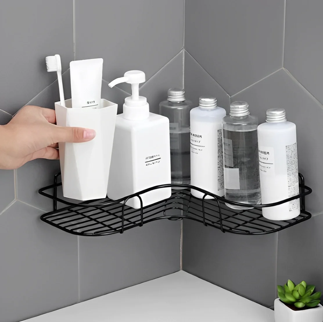 KIT 2 Prateleiras Suporte Com Alto Adesivos Para Parede Banheiro/Cozinha/Lavanderia. - Imagem 4