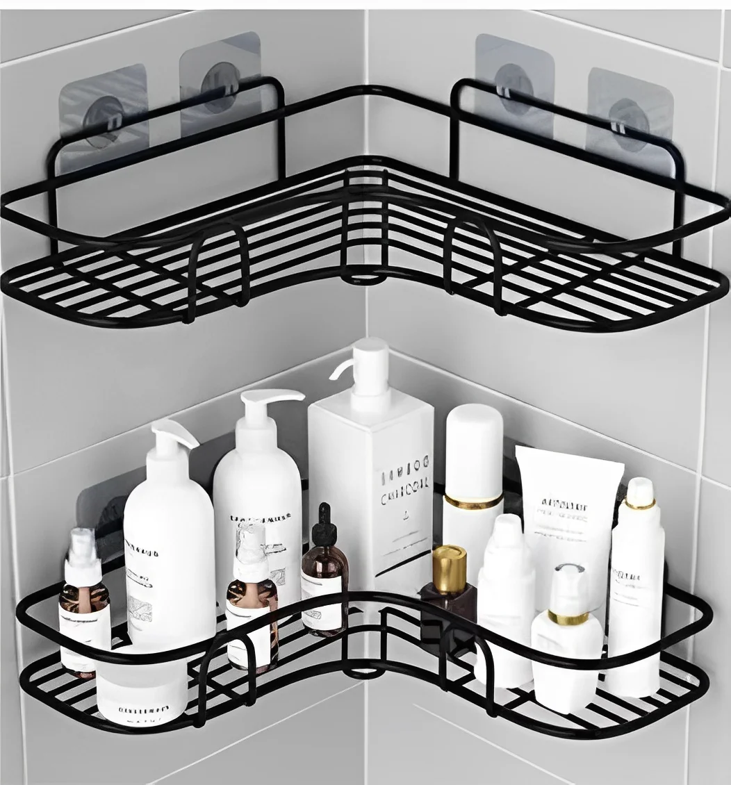KIT 2 Prateleiras Suporte Com Alto Adesivos Para Parede Banheiro/Cozinha/Lavanderia. - Imagem 2
