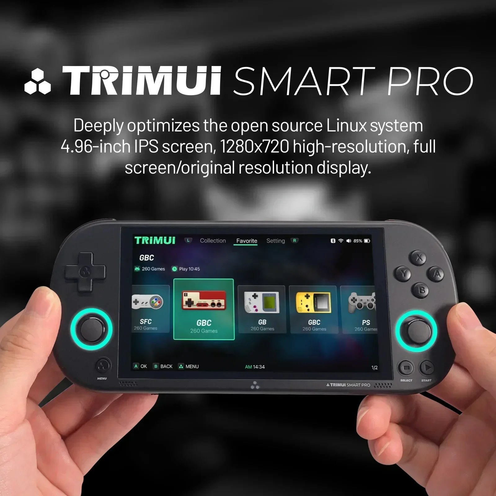 Smartpro Retro Video Game Player - Trimui Smart Pro/Console de Jogos Portátil 4.96". - Imagem 12