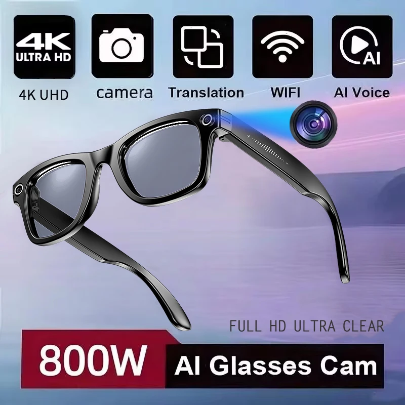 Câmera de 800w AI Óculos - Inteligente/Foto/Gravação de Vídeo. - Imagem 3