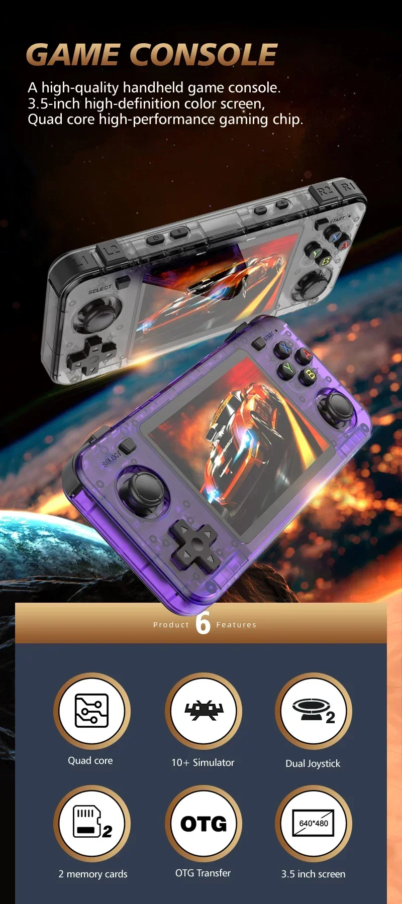 Console de Jogos Portátil R36H - Boyhom/Tela IPS de 3.5 Polegadas. - Imagem 6