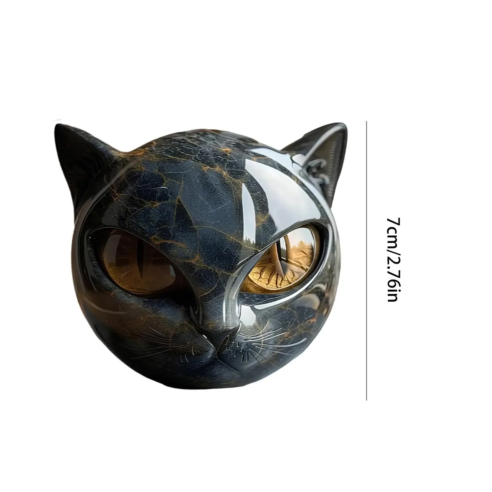 Estatueta Decorativa de Pedra de Gato Preto. - Imagem 3