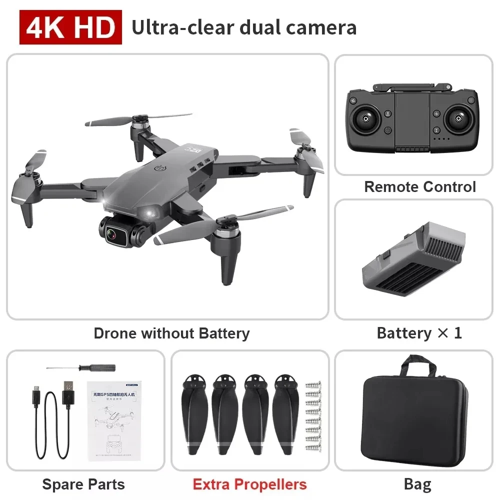 Drone l900 PRO 4k Profissional 5G GPS HD - Câmera Dupla. - Imagem 2