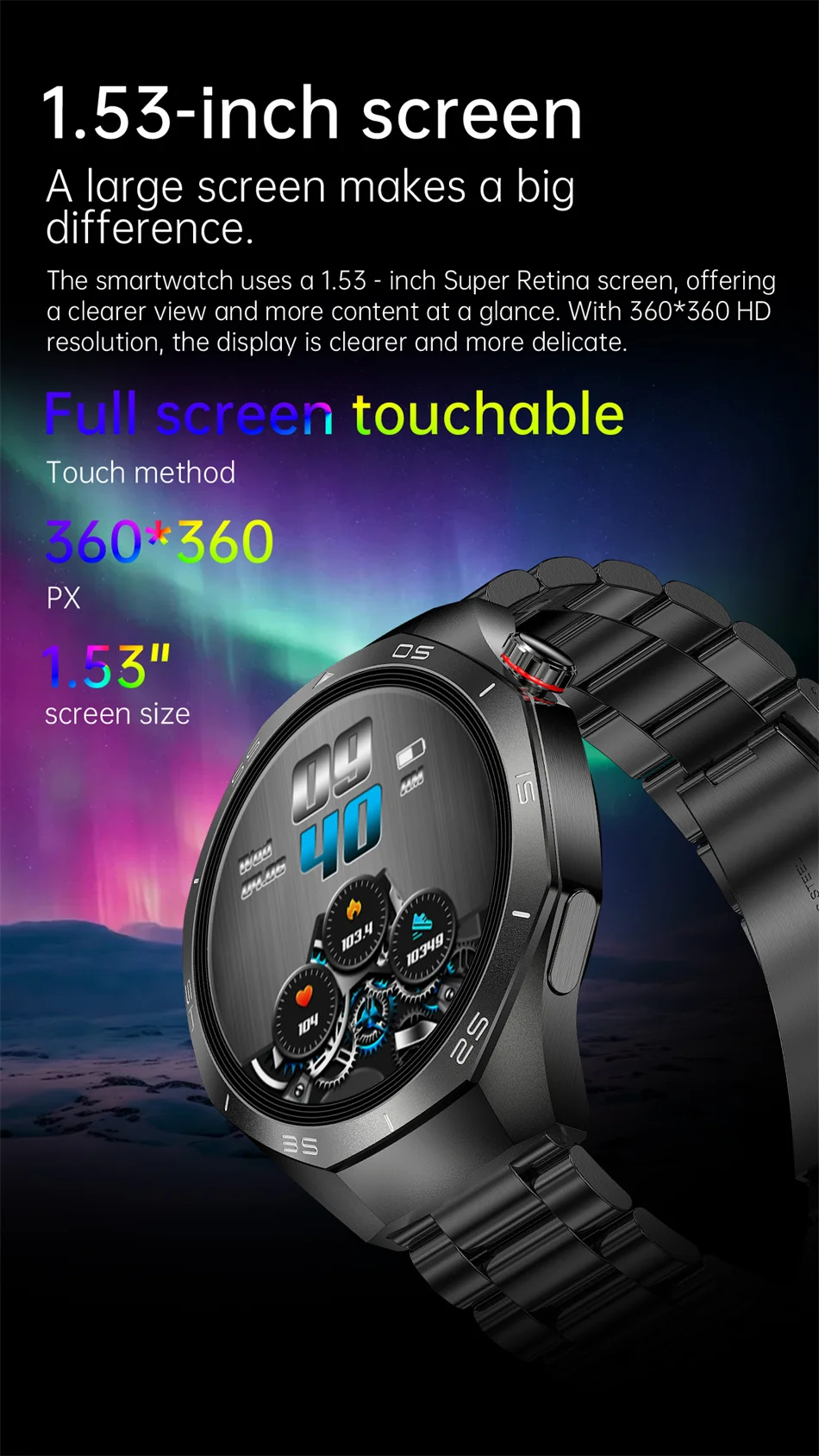 Relógio Inteligente 5 Pro Com GPS/Tela AMOLED 360*360. - Imagem 9