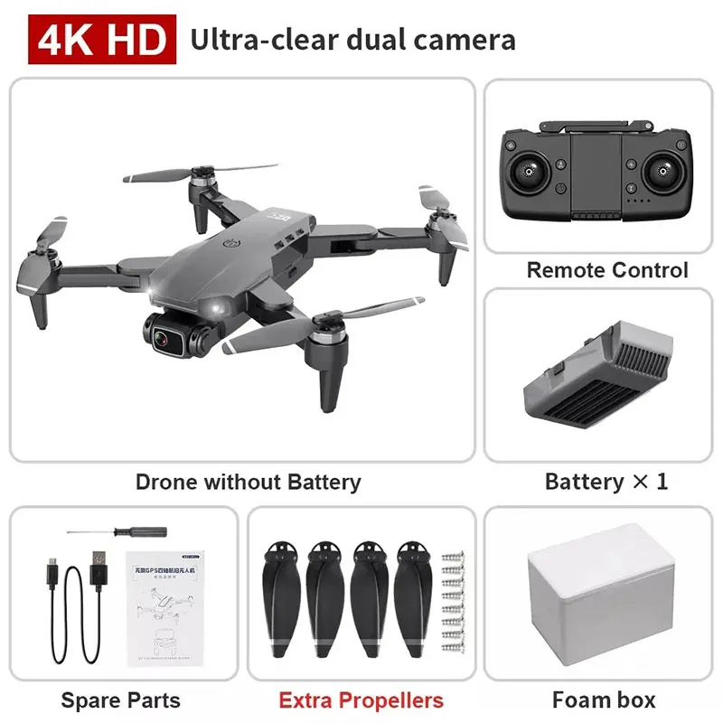 Drone l900 PRO 4k Profissional 5G GPS HD - Câmera Dupla. - Imagem 4