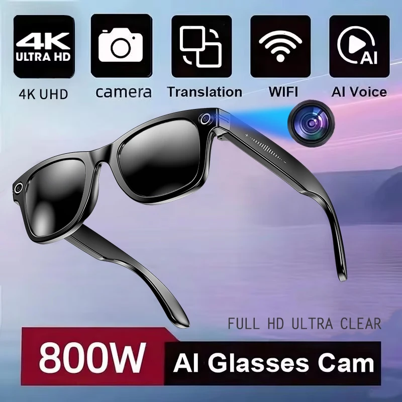 Câmera de 800w AI Óculos - Inteligente/Foto/Gravação de Vídeo. - Imagem 4