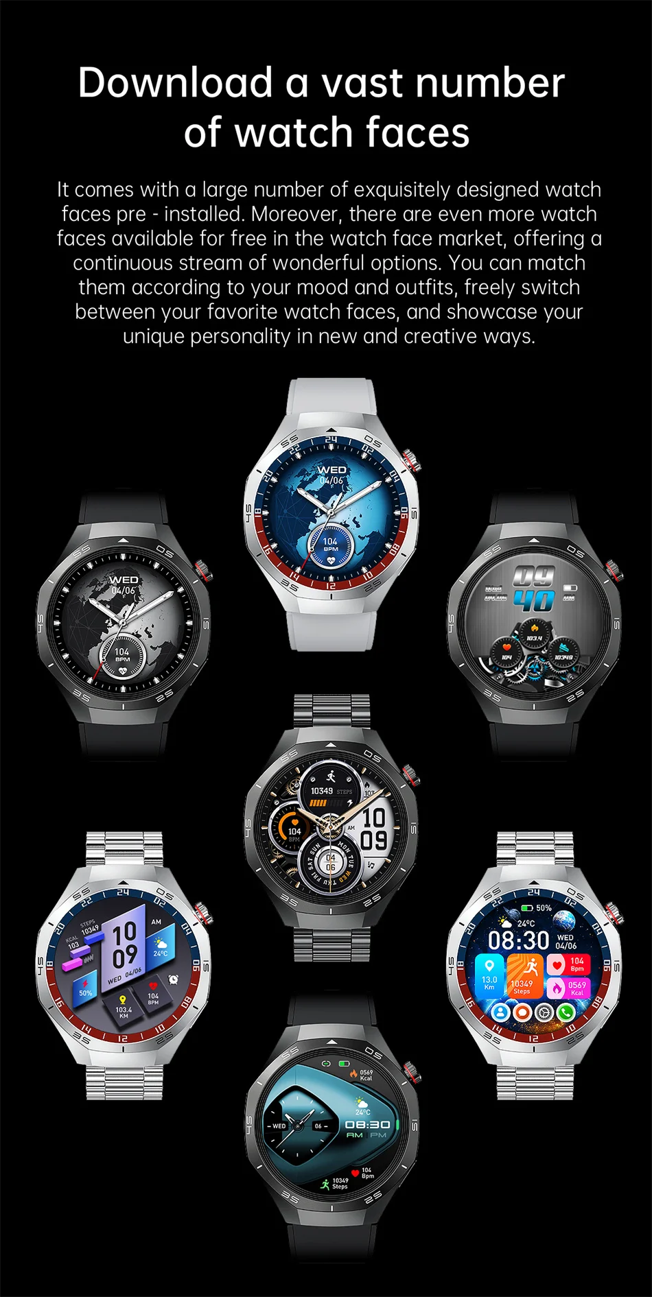 Relógio Inteligente 5 Pro Com GPS/Tela AMOLED 360*360. - Imagem 18