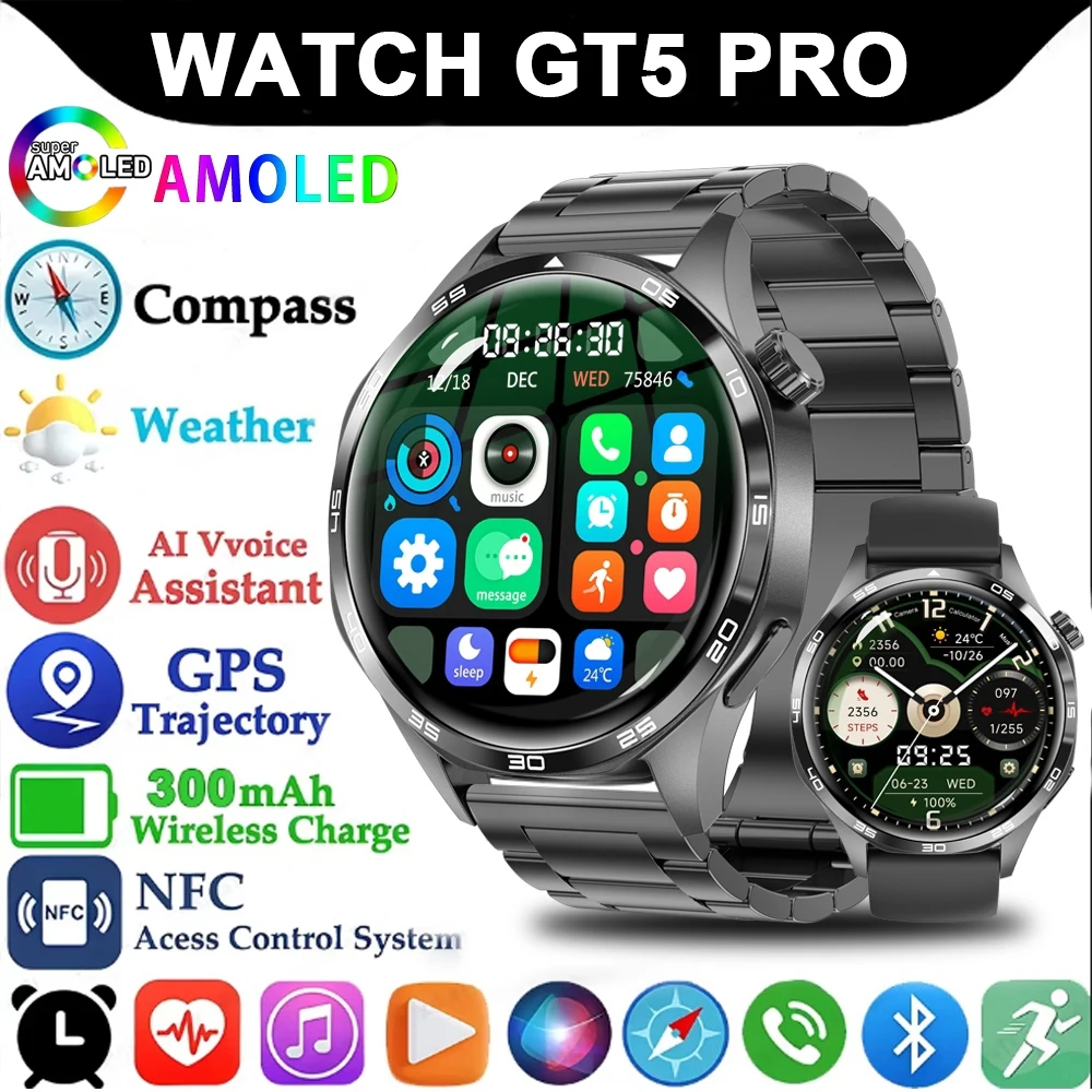 Relógio Inteligente 5 Pro Com GPS/Tela AMOLED 360*360.