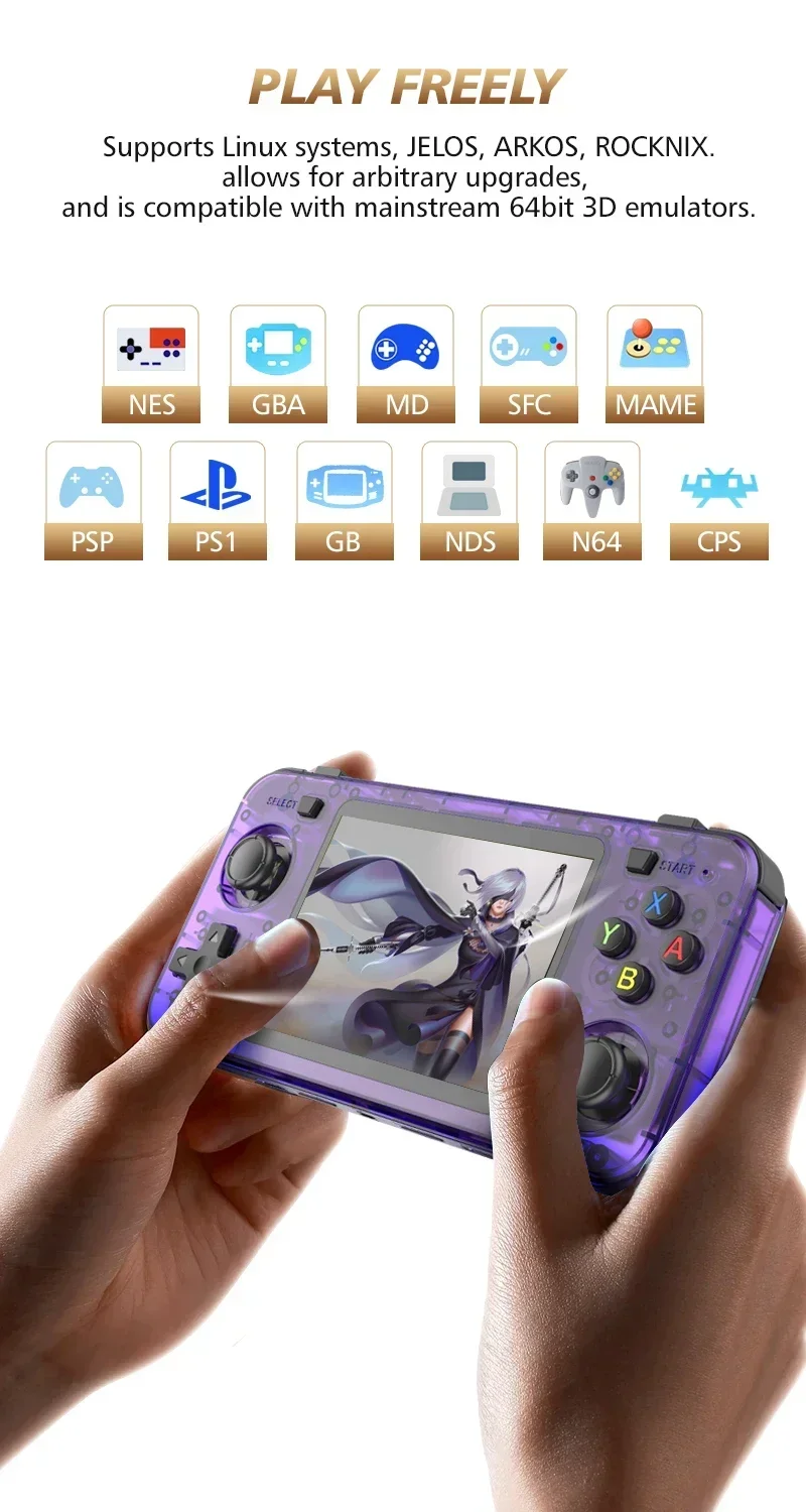 Console de Jogos Portátil R36H - Boyhom/Tela IPS de 3.5 Polegadas. - Imagem 9