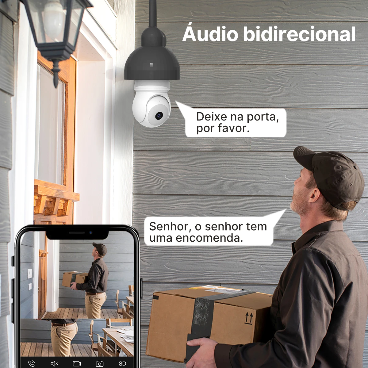 Câmera de Rede Sem Fio Com Lâmpada E27/Câmera Inteligente. - Imagem 8