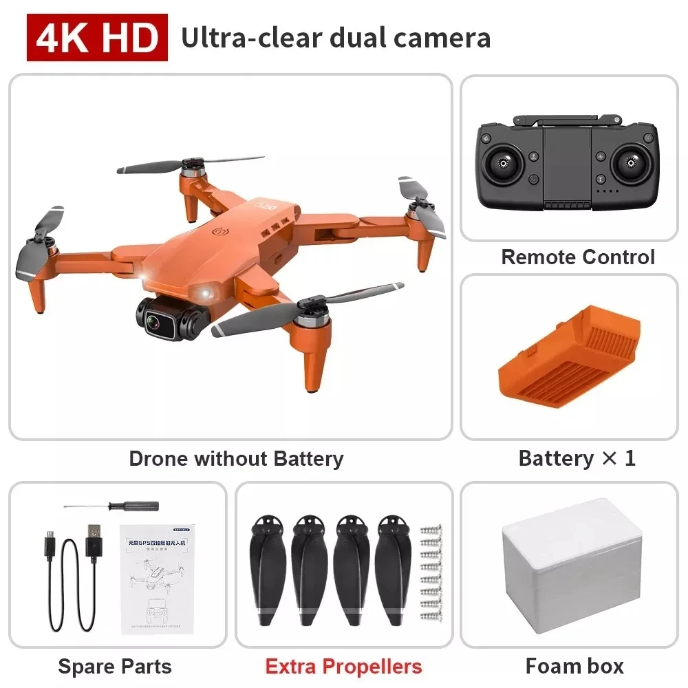 Drone l900 PRO 4k Profissional 5G GPS HD - Câmera Dupla. - Imagem 5