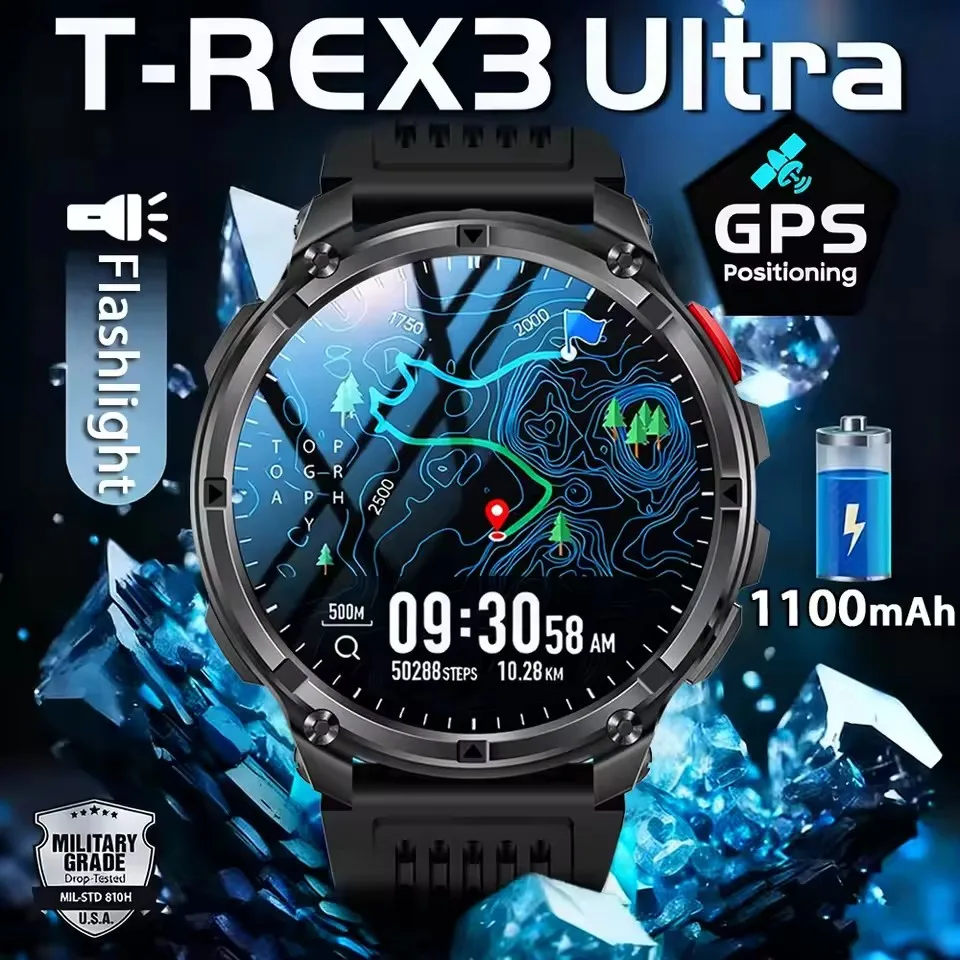 Relógio Inteligente 5 ATM/T-Rex3/Ultra 1100mah.