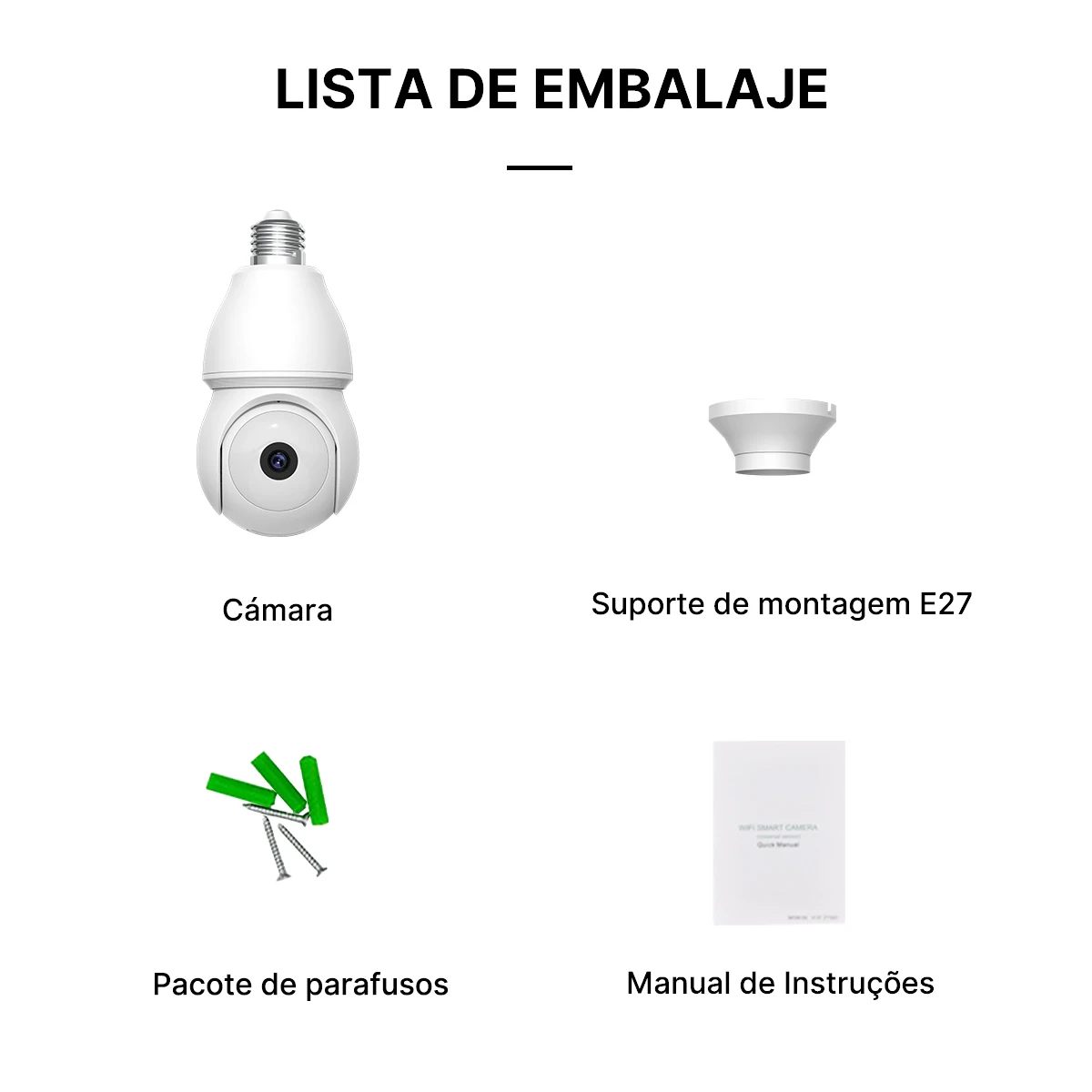 Câmera de Rede Sem Fio Com Lâmpada E27/Câmera Inteligente. - Imagem 12