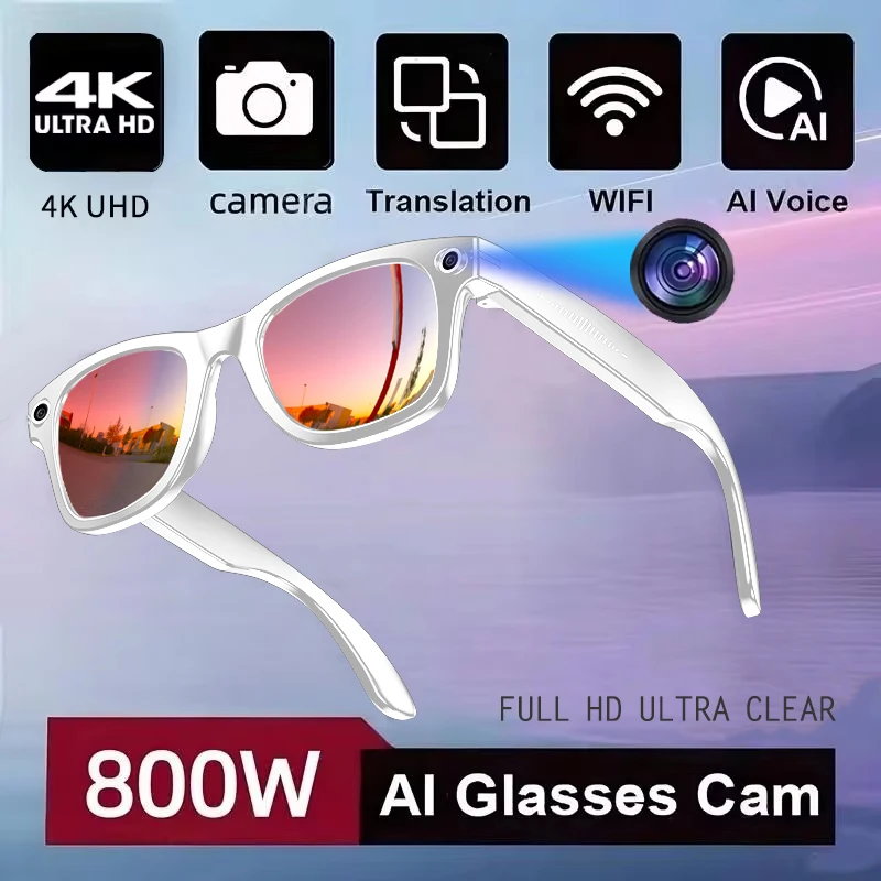Câmera de 800w AI Óculos - Inteligente/Foto/Gravação de Vídeo. - Imagem 5