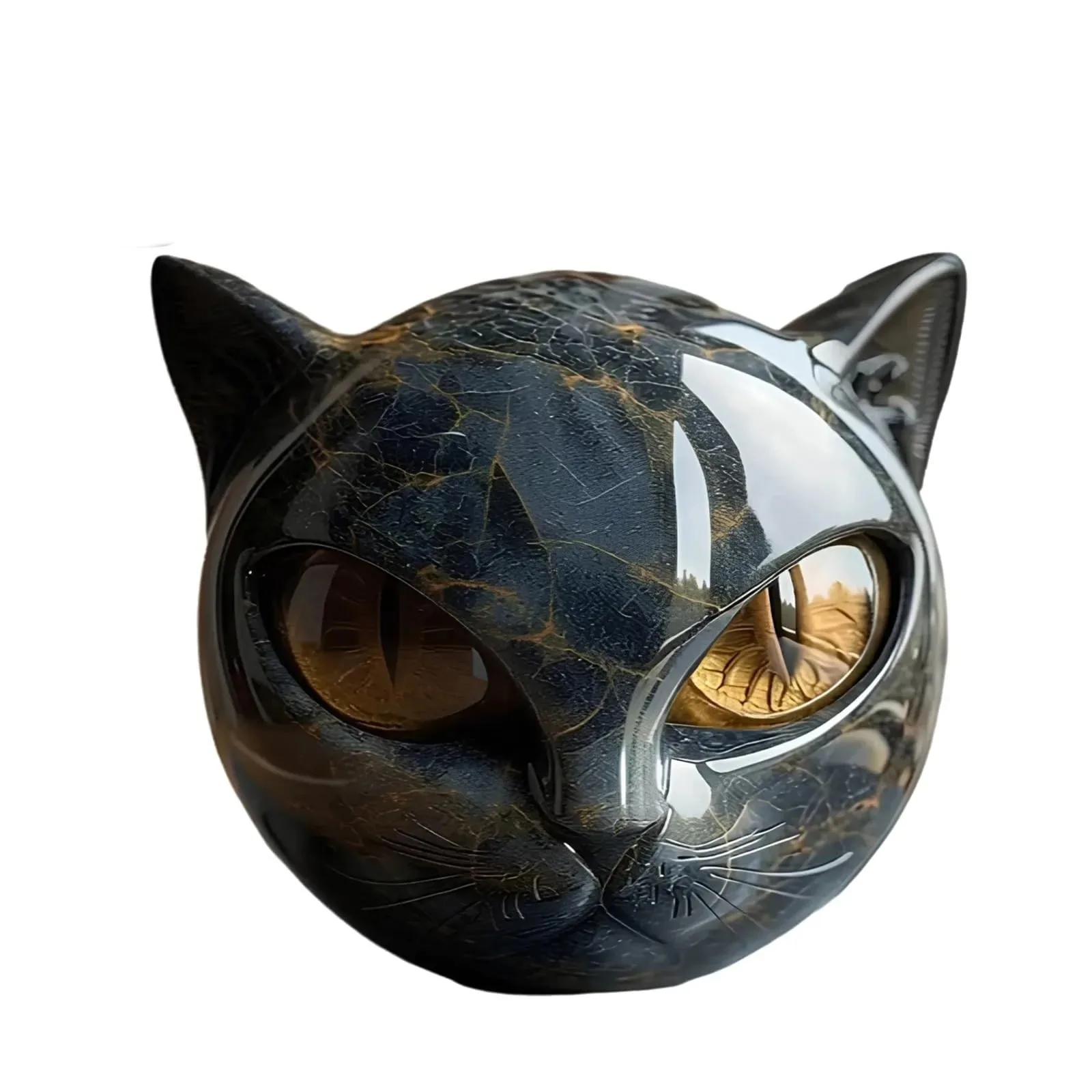 Estatueta Decorativa de Pedra de Gato Preto. - Imagem 5