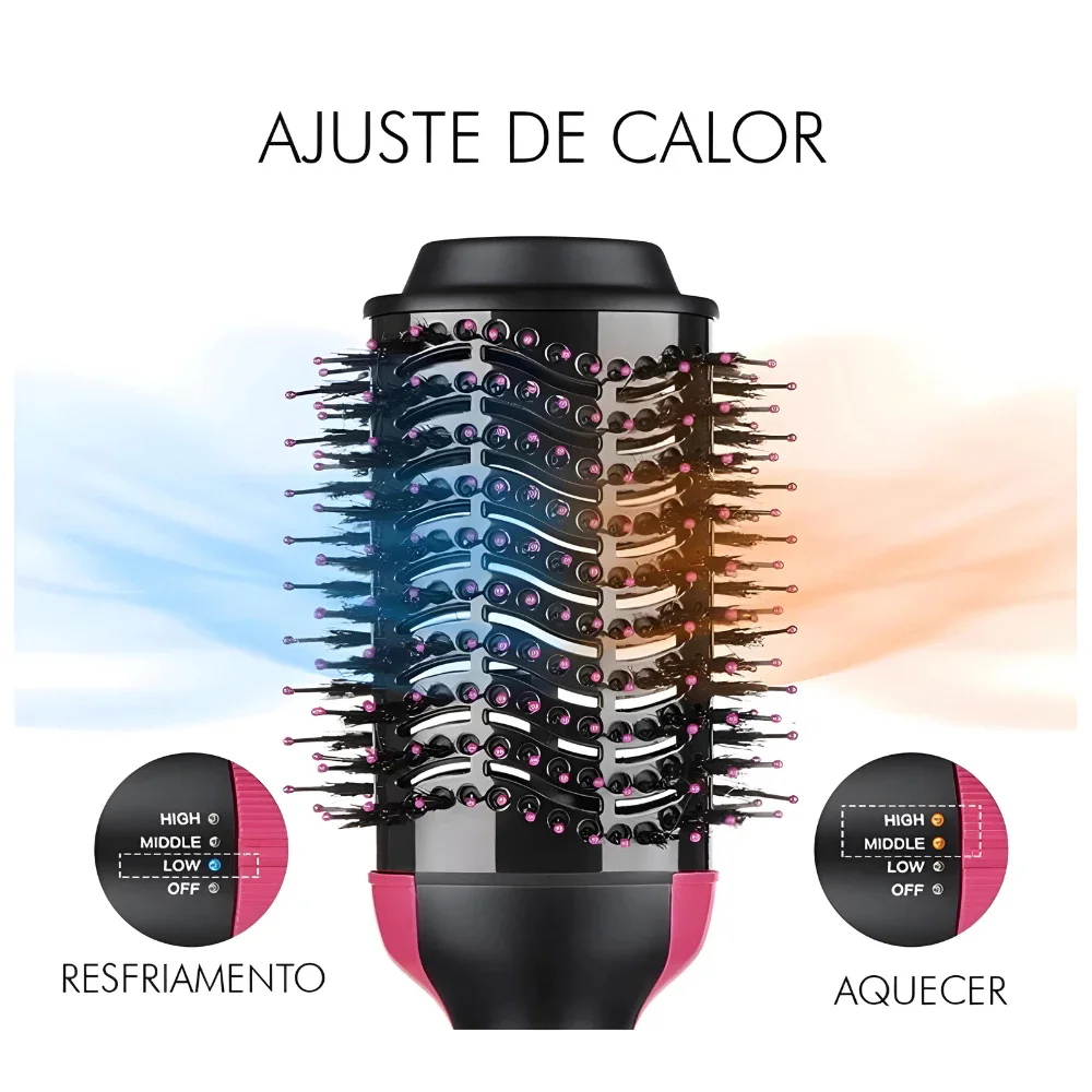 Escova Secadora Alisador Modelador 3 em 1 - Ar Quente/Pente. - Imagem 2