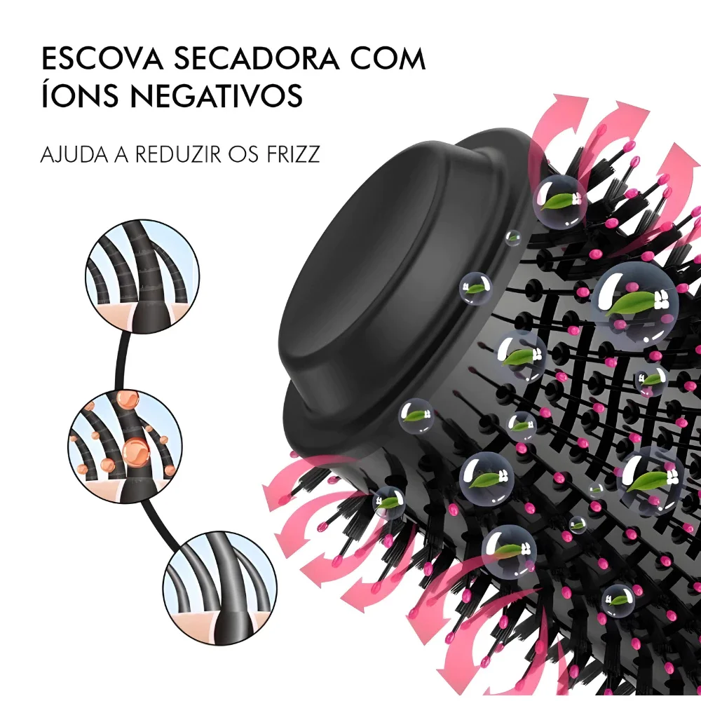 Escova Secadora Alisador Modelador 3 em 1 - Ar Quente/Pente. - Imagem 7