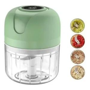 Mini Processador Elétrico de Alimentos Portátil - 3 lâminas de Aço Inox.