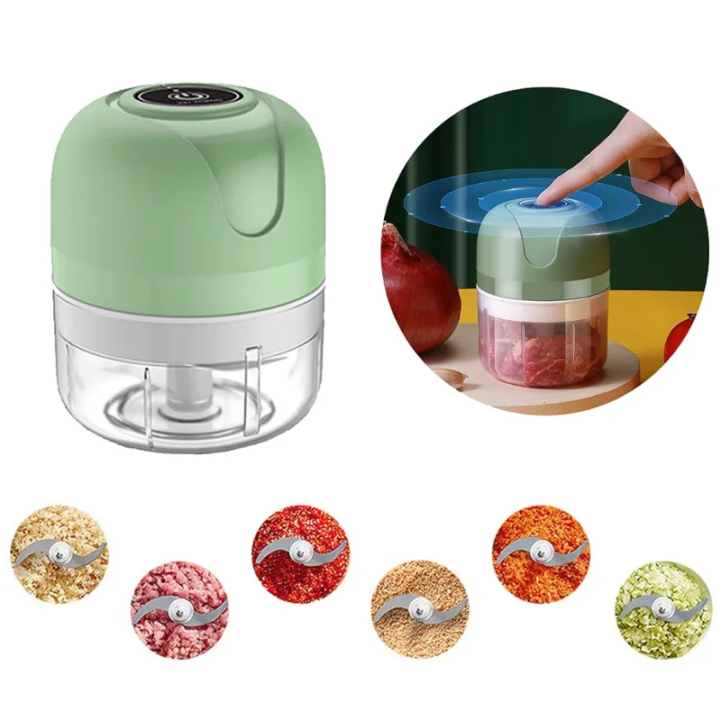Mini Processador Elétrico de Alimentos Portátil - 3 lâminas de Aço Inox. - Imagem 5