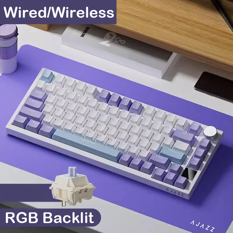 Teclado Mecânico Para Jogos AJAZZ-AK820 Pro/Com fio/2.4GHz. - Imagem 2