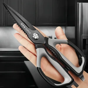Tesoura de Cozinha de Aço Inoxidável/Titânio Preto.
