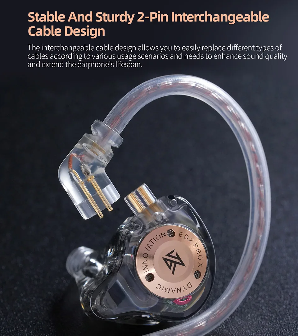 Fones de Ouvido HIFI Heavy Bass Fones Esportivos - Metal/KZ EDX PRO X Dynamic Drive Fones. - Imagem 7