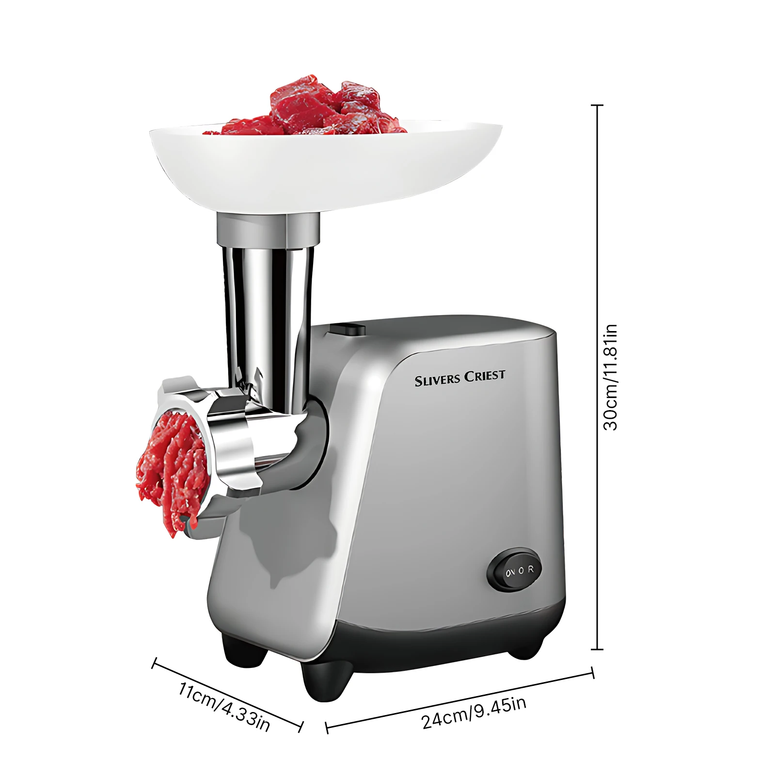 Moedor de Carne Elétrico - 800W SLIVERS CRIEST. - Imagem 3