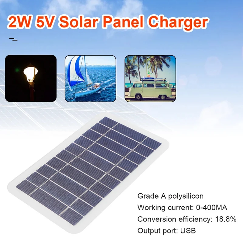 Painel Solar Portátil de 2w 5w Com USB - À Prova D'água. - Imagem 4
