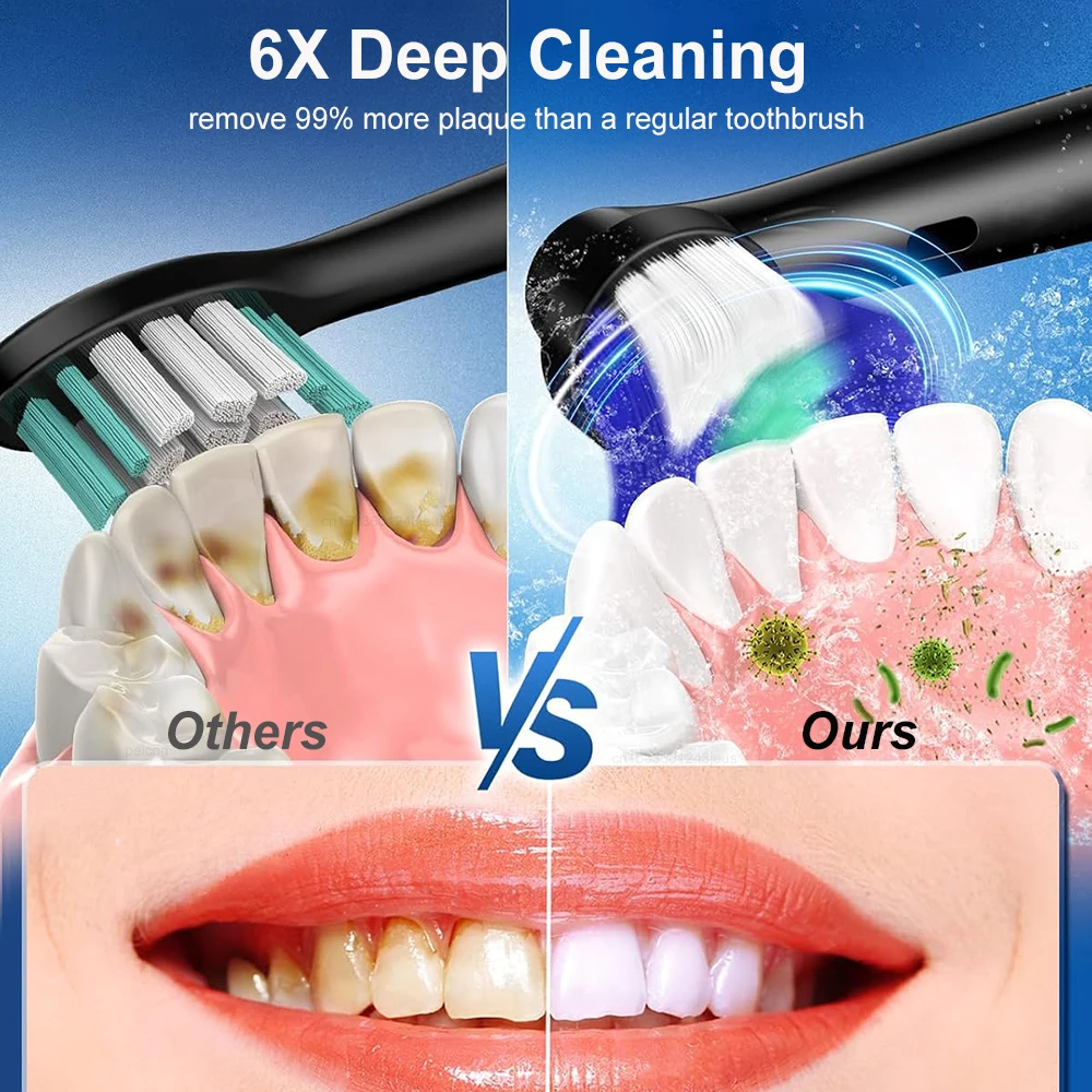 Escova de Dentes Elétrica - Com 4/8 cabeças de substituição. - Imagem 11