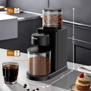 Moedor de Café Elétrico Cônico Com Tela Sensível ao Toque - Moedor de Grãos.