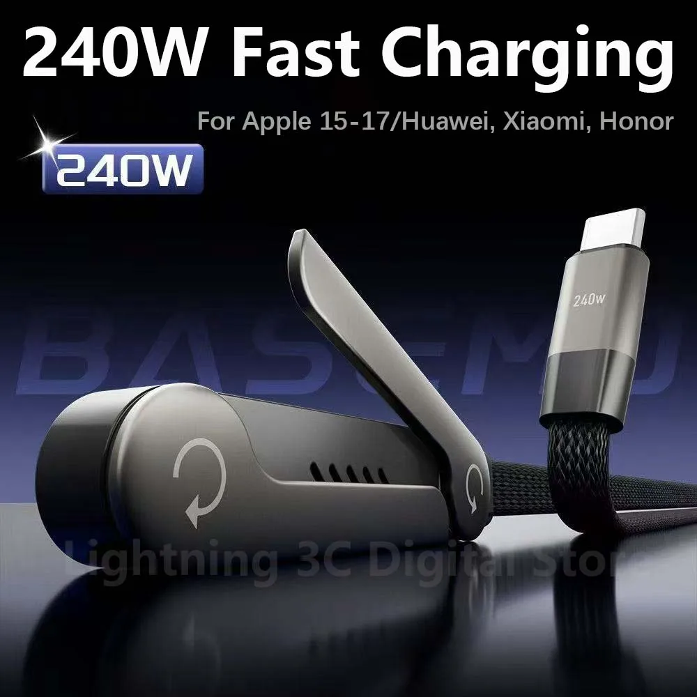 Carregador Rápido Dobrável – Suporte/Cabo de Dados240W.