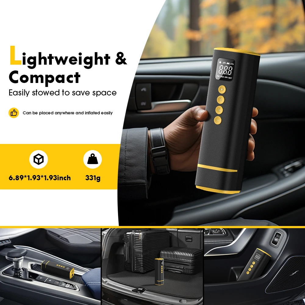 Calibrador de Pressão dos Pneus - Display Digital Carsun/Inflador Portátil. - Imagem 8