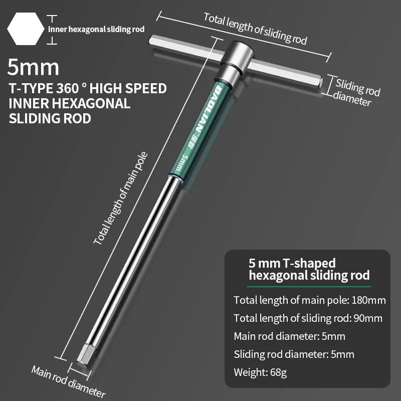 Conjunto de Chave Sextavada de 2.5mm a 10mm - Chave em "T"/Cromada. - Imagem 11