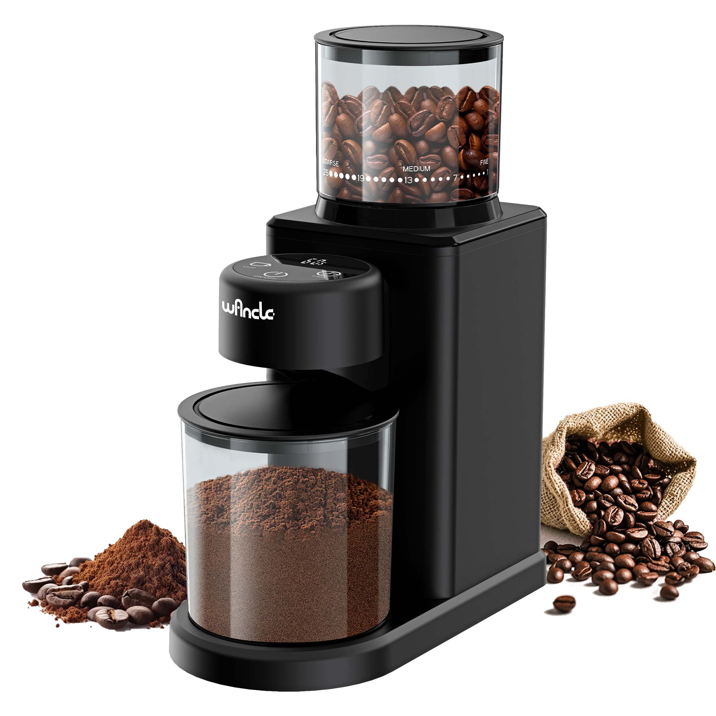 Moedor de Café Elétrico Cônico Com Tela Sensível ao Toque - Moedor de Grãos. - Imagem 2
