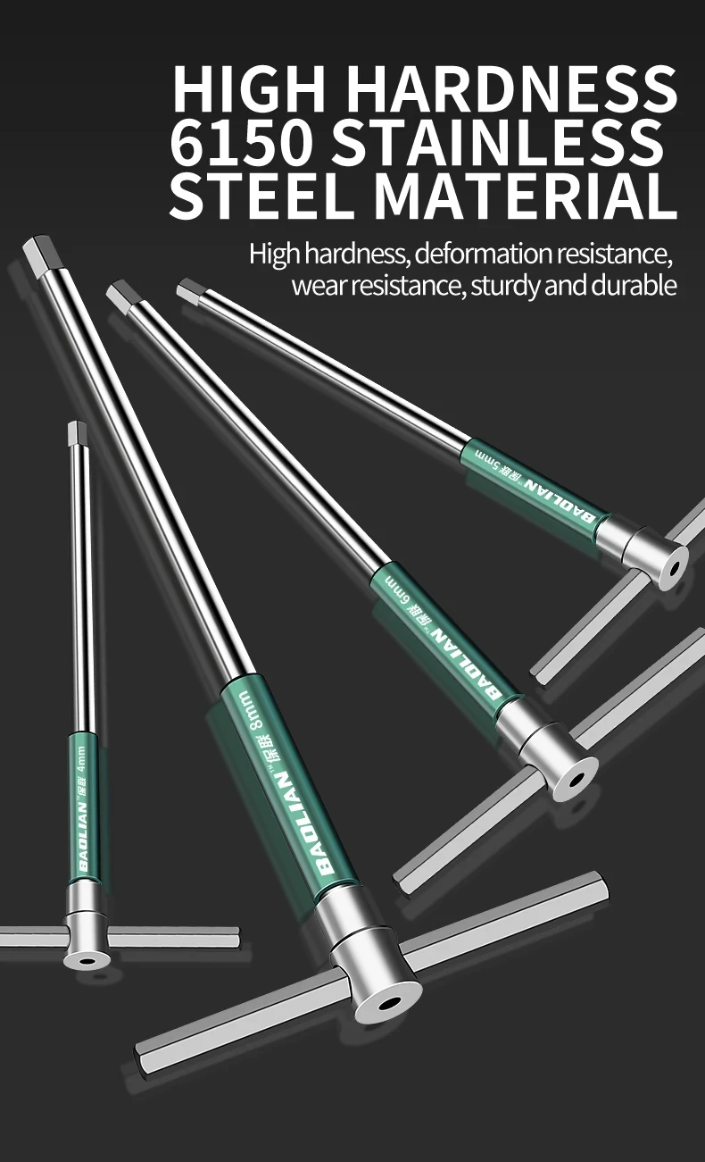 Conjunto de Chave Sextavada de 2.5mm a 10mm - Chave em "T"/Cromada. - Imagem 7