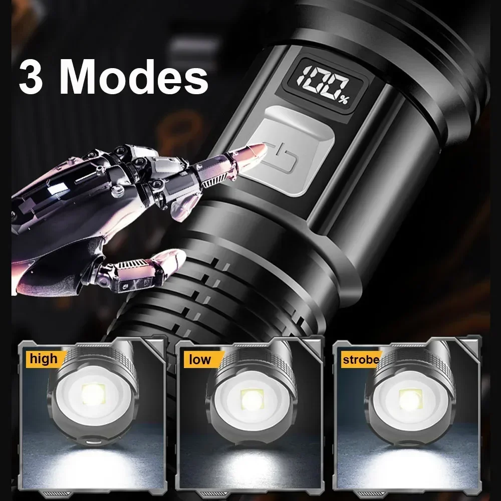 Lanterna Led Recarregável - Alta Potência 6000000 LM/Tático. - Imagem 12
