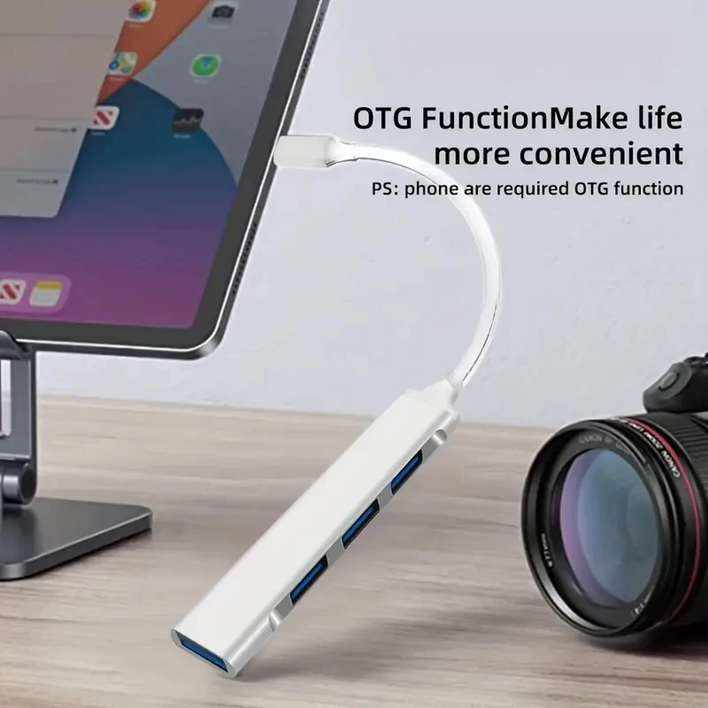 Hub USB Tipo C - Portas Adaptador OTG Multi-Splitter 4. - Imagem 2
