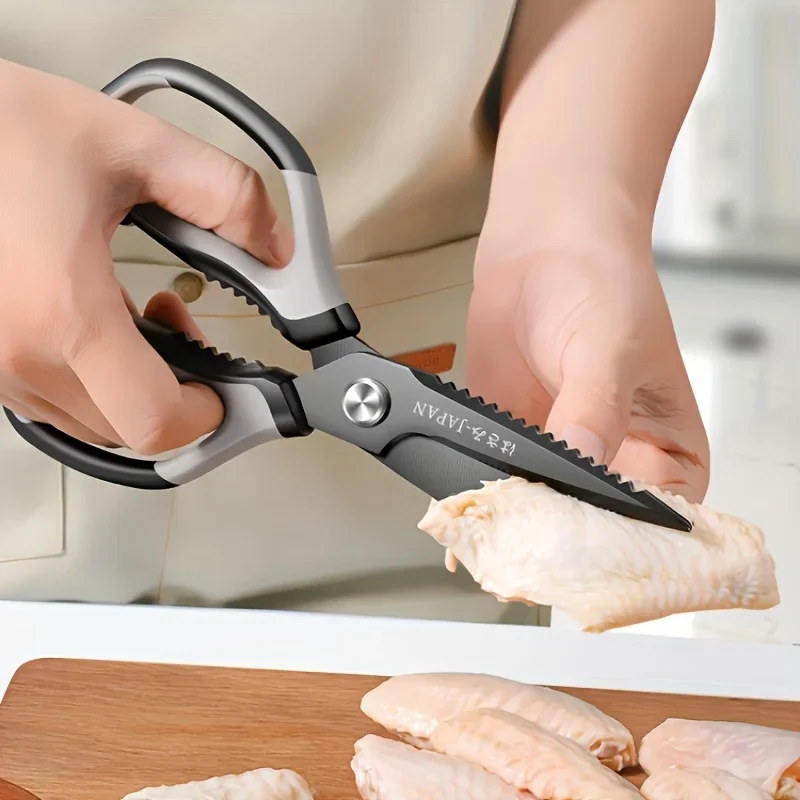 Tesoura de Cozinha de Aço Inoxidável/Titânio Preto. - Imagem 9