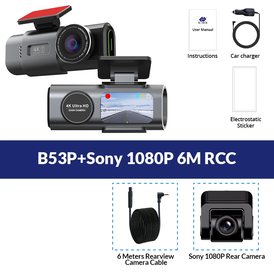 Câmera de Carro DVR - Visão Noturna/Gravador de Vídeo/Suporte Wi-Fi/Dash Cam 4K UHD. - Imagem 17