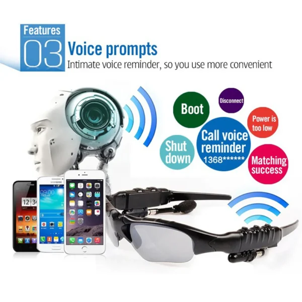 Óculos Inteligentes Bluetooth - Escuta Fone de Ouvido/Lentes Polarizadas. - Imagem 2