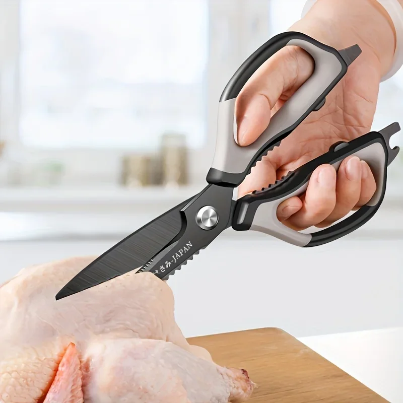 Tesoura de Cozinha de Aço Inoxidável/Titânio Preto. - Imagem 7
