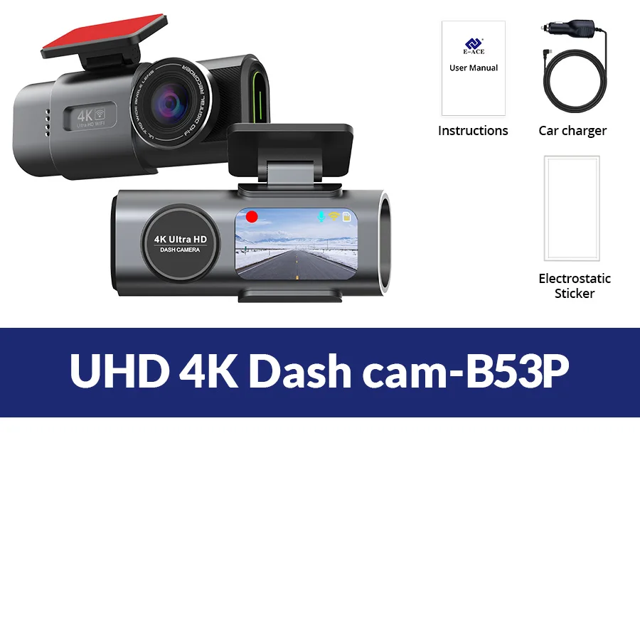 Câmera de Carro DVR - Visão Noturna/Gravador de Vídeo/Suporte Wi-Fi/Dash Cam 4K UHD. - Imagem 16