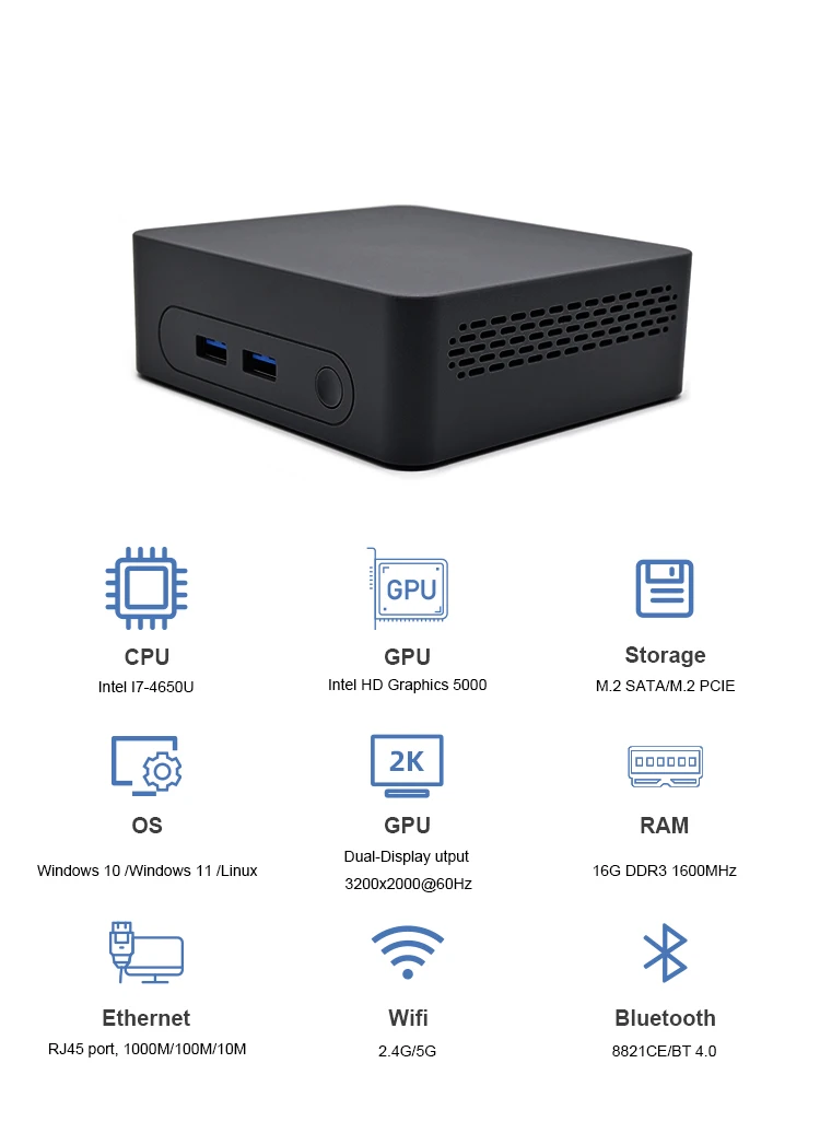 Mini PC Intel Celeron ZSUS i5 i7 - Computador Para Jogos 8GB/16GB/128GB/256GB. - Imagem 7