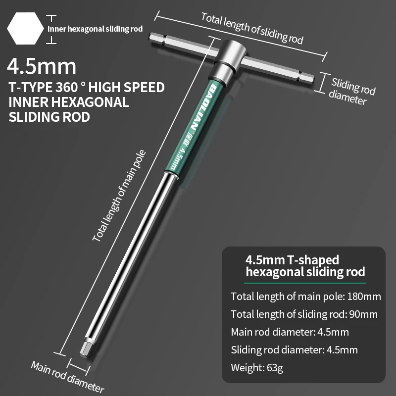Conjunto de Chave Sextavada de 2.5mm a 10mm - Chave em "T"/Cromada. - Imagem 20