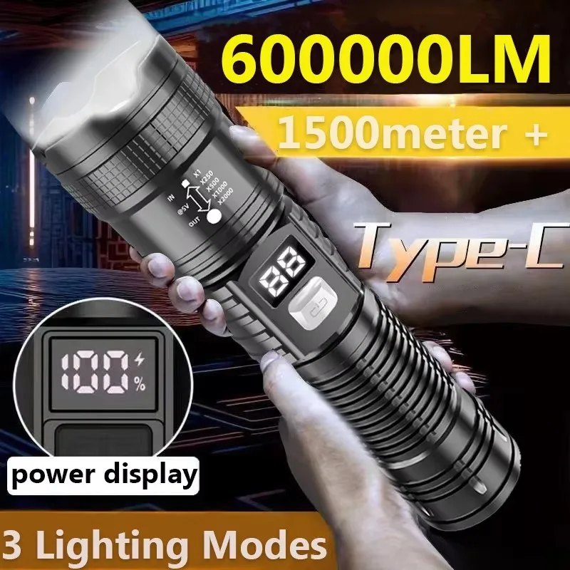 Lanterna Led Recarregável - Alta Potência 6000000 LM/Tático. - Imagem 11