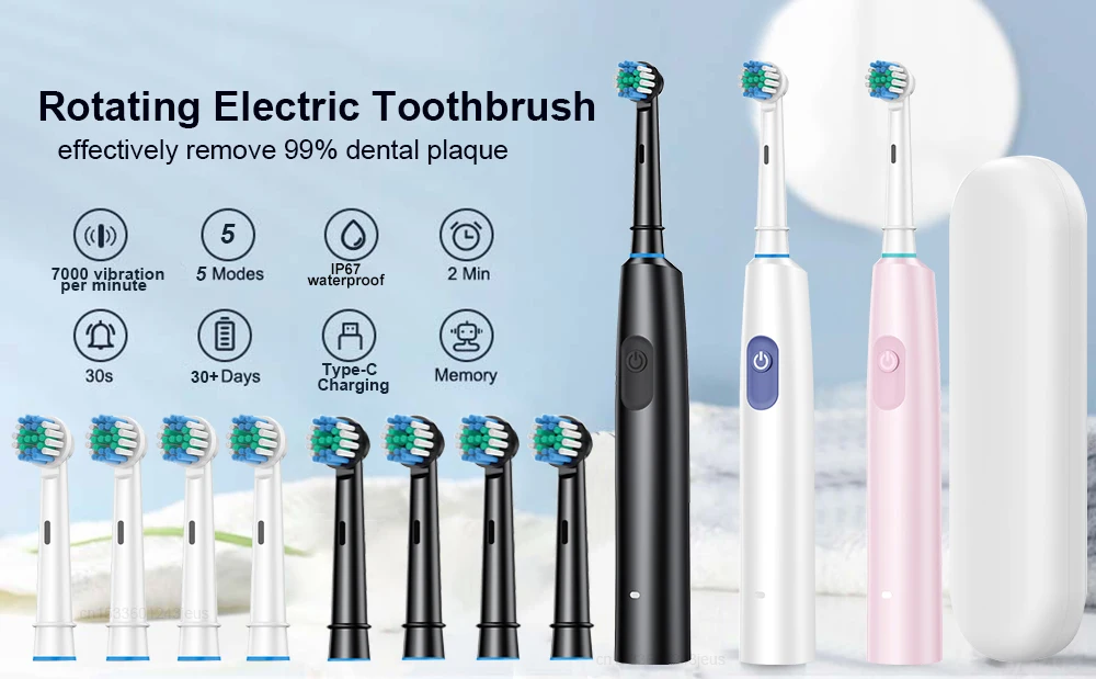 Escova de Dentes Elétrica - Com 4/8 cabeças de substituição. - Imagem 15