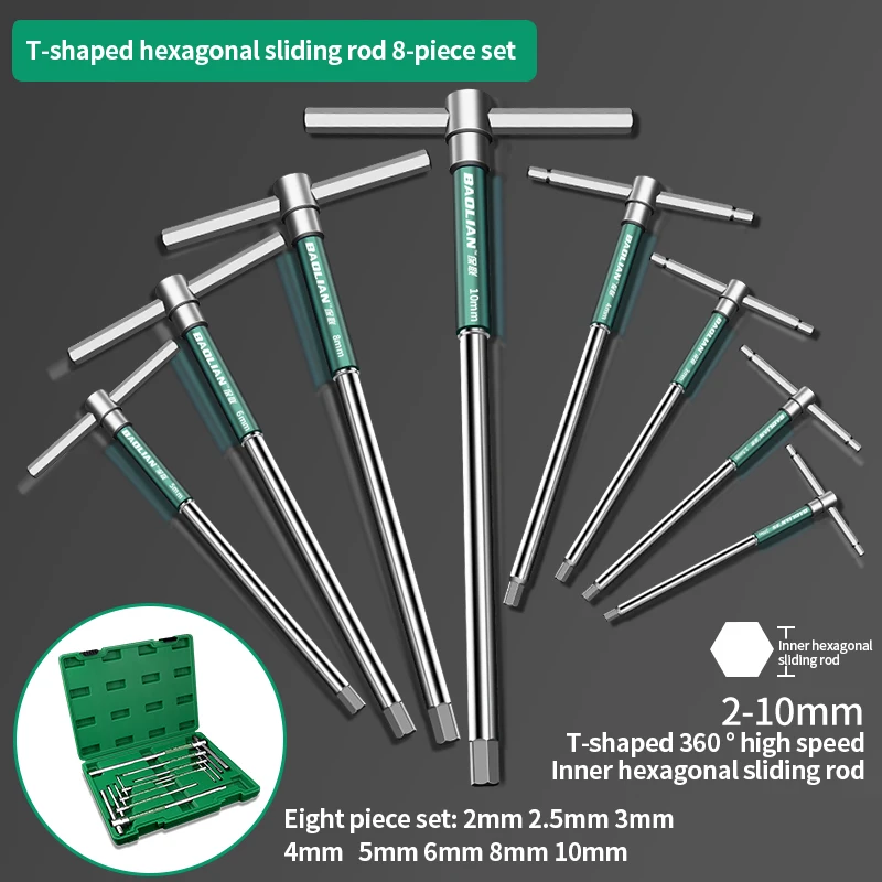 Conjunto de Chave Sextavada de 2.5mm a 10mm - Chave em "T"/Cromada. - Imagem 12