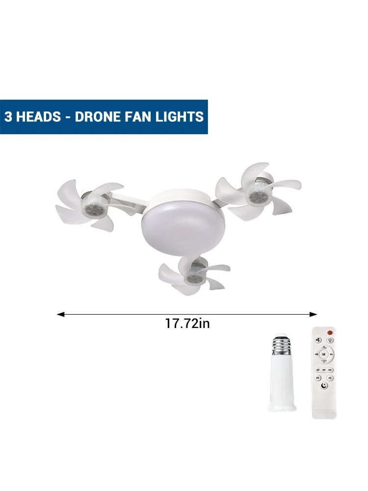 Ventilador de Teto Com Luz LED 50W 60W - Luminárias Simples/Controle Remoto E27. - Imagem 4