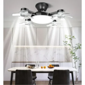 Ventilador de Luz 2 em 1 - 60w E27/Drone Design.Controle Remoto AC85-265V.