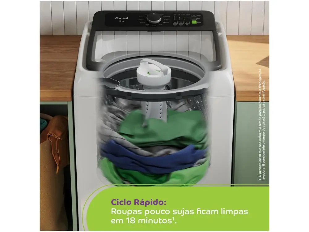 Lavadora de Roupas Consul 13kg Cesto Inox 12 Programas de Lavagem Branca CWN13AB - 220V - Imagem 4